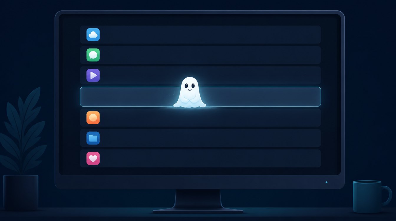 A ghost sitting in a row of the installed-programs list